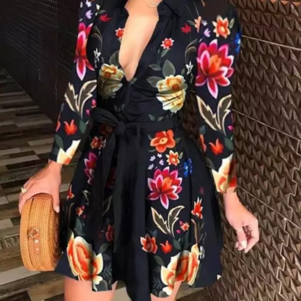 Black floral dress